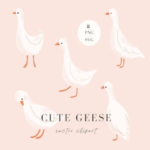 Clipart handgetekende gans: schattige kinderkamerkunst (PNG, SVG)
