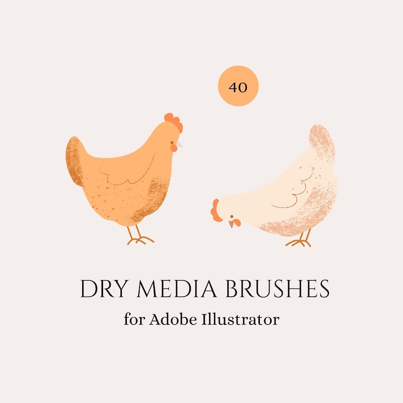 Adobe Illustrator Dry Media Brushes: Vektorstänk och texturpenslar (AI-fil) bild 1