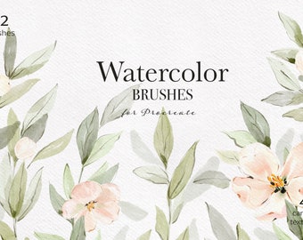 15 Watercolor Procreate brushes, Watercolor brush, Procreate brush, Watercolor canvas paper Procreate, Brush set for Procreate, Sketch Brush