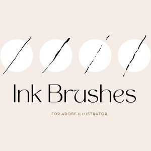 47 Ink Brushes for Adobe Illustrator, vector stroke & splatter brushes, Illustrator brushes, Inking brush set, Illustrator splatter brushes