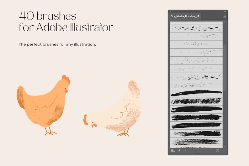 Adobe Illustrator Dry Media Brushes: Vektorstänk och texturpenslar (AI-fil) bild 10