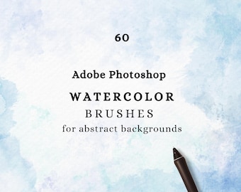 Photoshop Watercolor Brushes: Brush Set for Abstract Backgrounds, Canvas Textures (.abr, PSD Files)