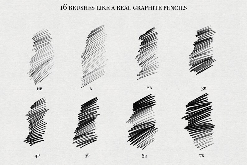 Graphite Pencils for Procreate 17 Pencil Brushes Sketch Etsy