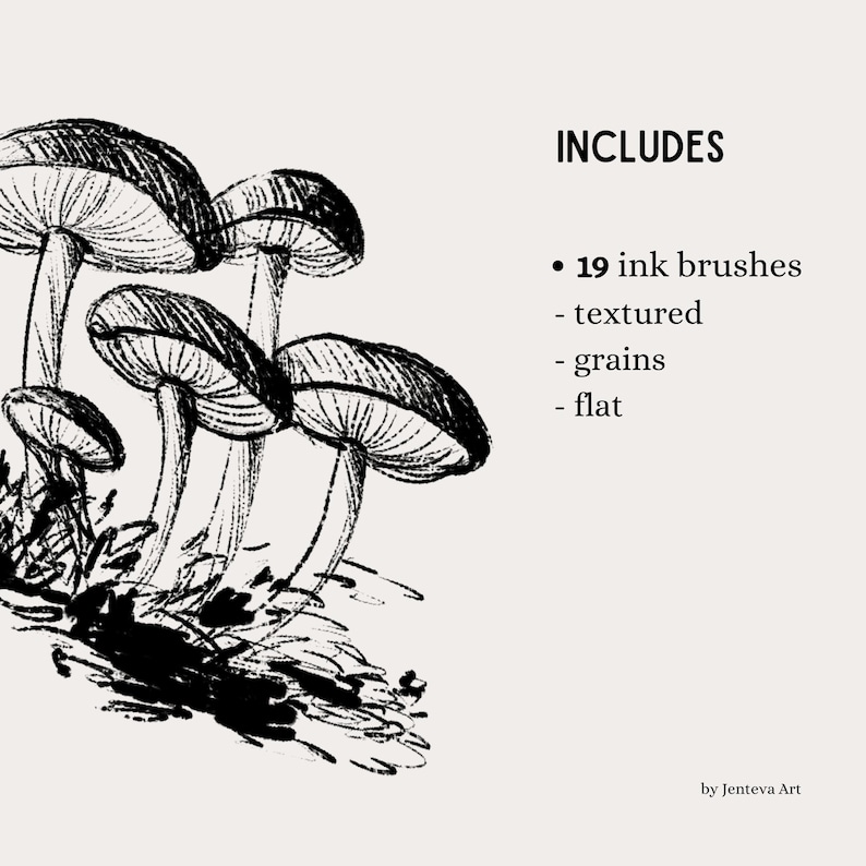 Procreate Inking Brush Set: Texture Grain Brushes for iPad (digital ...
