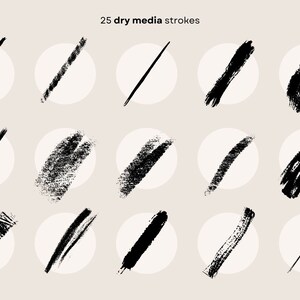 Adobe Illustrator Dry Media Brushes: Vektorstänk och texturpenslar (AI-fil) bild 3