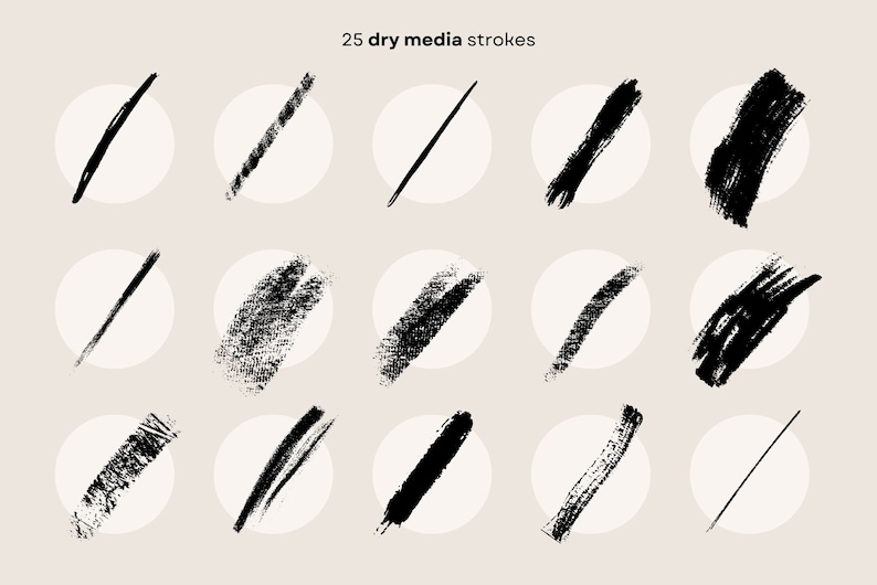 Adobe Illustrator Dry Media Brushes: Vektorstänk och texturpenslar (AI-fil) bild 3