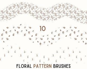 Procreate Flower Pattern Brushes, Floral Stamp Brush Set, Procreate Brushes, Flower Brush Kit for Digital Drawing