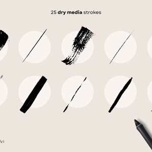 Adobe Illustrator Dry Media Brushes: Vektorstänk och texturpenslar (AI-fil) bild 4