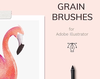 Adobe Illustrator Grain Brushes, Vector Texture Brushes, Vector Grunge Brush Set, Adobe Illustrator Brush Kit, Digital Brushes