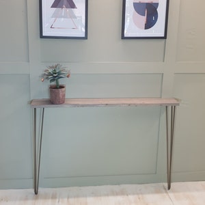 15cm Super Slim Hallway / Entryway Console Table with Steel 3 ROD Hairpin Legs -Modern Entryway Table UK - Fast delivery / Lovely gift image 1