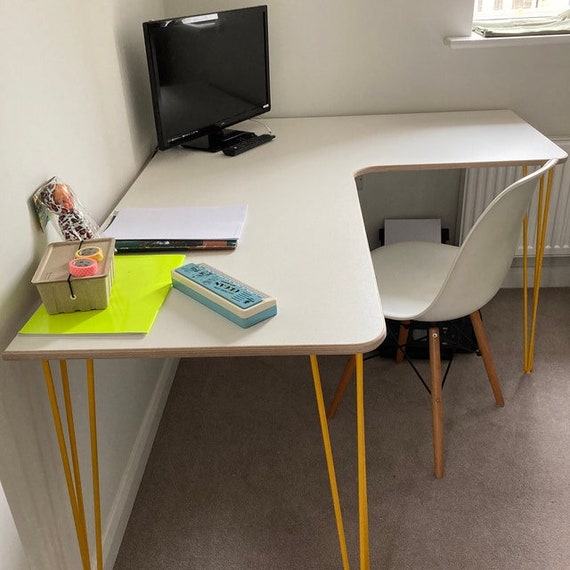 White plywood desk discount