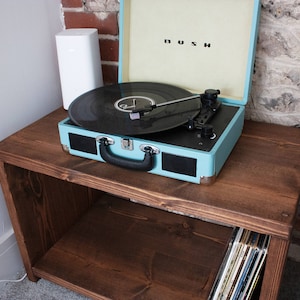 MERCURY // Rustic Boho Vinyl Storage Unit / Record Player stand // Solid wood / Media Unit