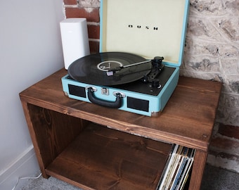 MERCURY // Rustic Boho Vinyl Storage Unit / Record Player stand // Solid wood / Media Unit