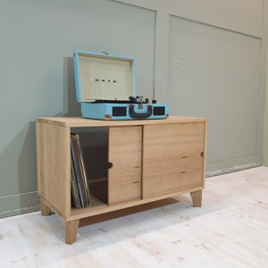 DYLAN // Hardwood Record Player Stand / Storage Available In Oak/Ash