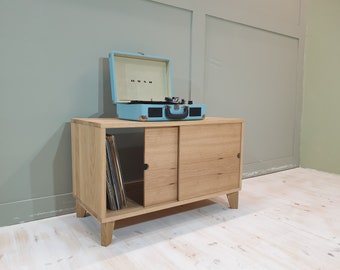 DYLAN // Hardwood Record Player Stand / Storage Available In Oak/Ash