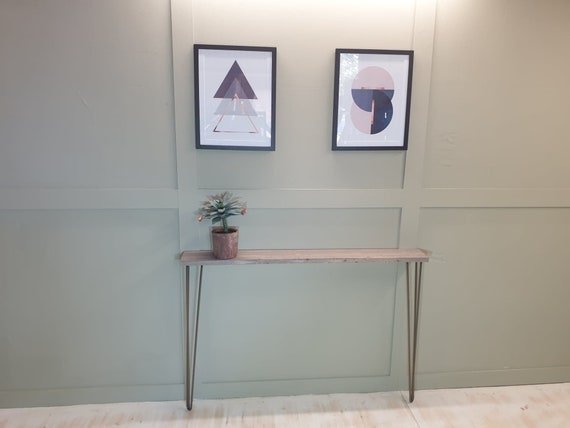 15cm Super Slim Hallway / Entryway Console Table with Steel 3 ROD Hairpin Legs -Modern Entryway Table UK - Fast delivery / Lovely gift