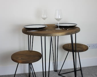 Round dining table // Handmade Rustic Industrial table // Customisable
