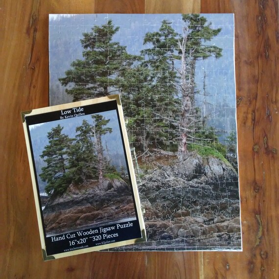 Hand Cut Wood Puzzle Leaves on the Beach by Kevin Quillen