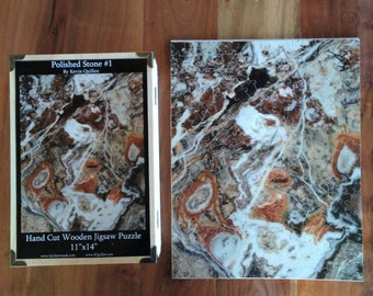 Wood Jigsaw Puzzle - Polished Stone #1 - Hand cut - 229 pieces