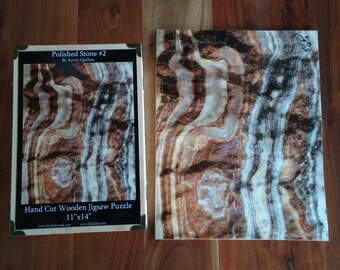 Wood jigsaw Puzzle - Polished Stone #2 - Hand cut - 205 pieces
