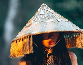 Conical Hat / Burning Man / Music Festival Accessories / Vietnam Hat / Asian straw hat / bamboo hat