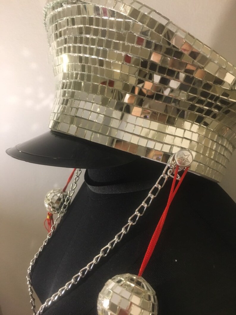 Ready to SHIP Disco Ball Burning Man Hat Captain Hat Festival Etsy