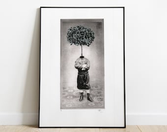 Etching - Wall art - Original print limited edition - The Hydrangea