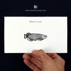 Stempel "Vis I" - Kleine ambachtelijke rubberen stempel voor scrapbooking en briefpapier