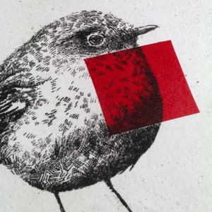 Original Etching / Limited edition fine art print / Intaglio / Bird red robin image 5