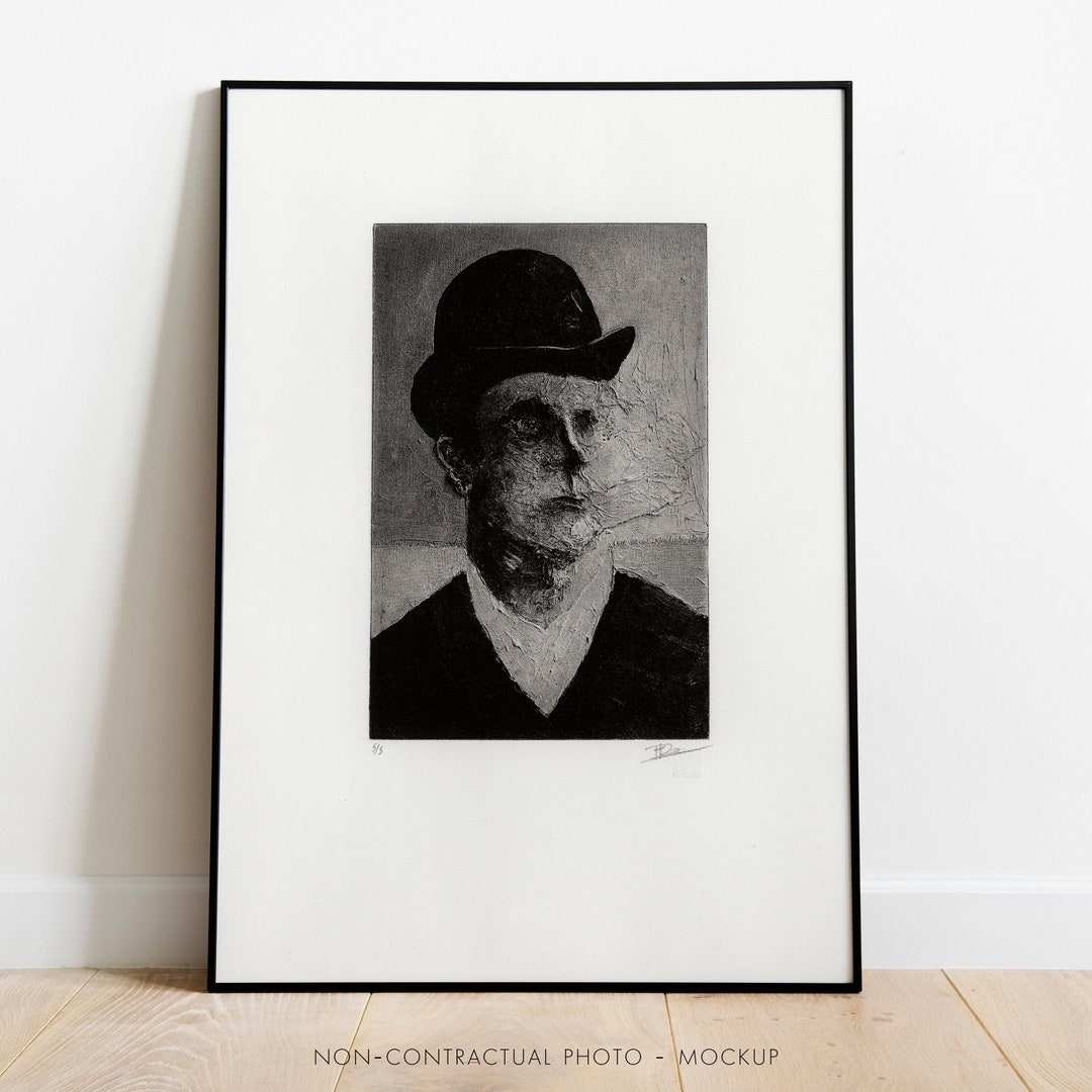 Etching Wall Art Original Print Limited Edition the Derby Hat Etsy
