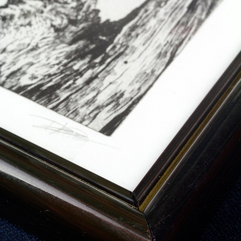 Original Etching With Vintage Frame / Limited Edition Fine Art Print ...