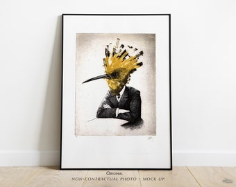 Original Etching / Fine Art Print Limited Edition / The Hoopoe
