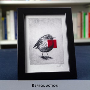 Original Etching / Limited edition fine art print / Intaglio / Bird red robin Yes