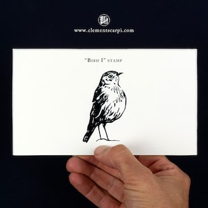Stempel "Vogel I" - Kleine ambachtelijke rubberen stempel voor scrapbooking en briefpapier