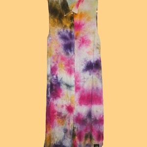 Psychedelic Paint Ball Splatter Tie Dye Button Down Dress
