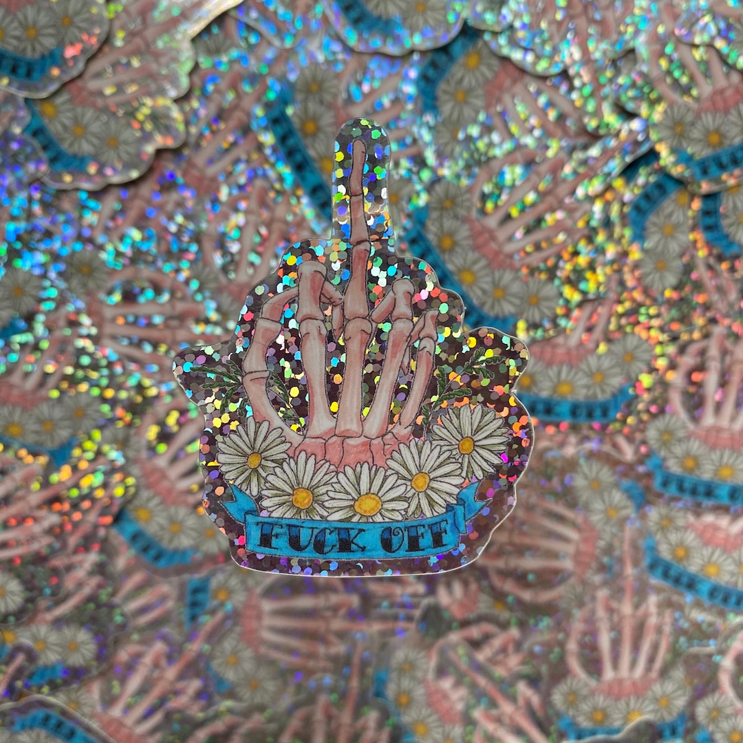 F off 2.3” Glitter Sticker - Etsy