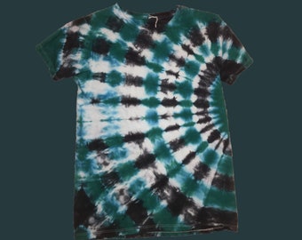 Aqua & Black Sunburts Kids Tie Dye Tee