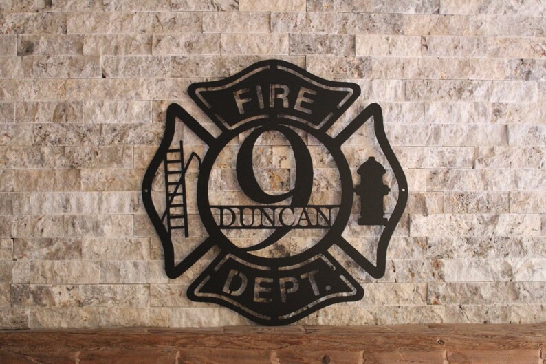 Custom Firefighter Metal Sign Maltese Cross Sign Etsy