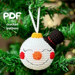 PDF PDF HÄKELANLEITUNG Schneemann, Weihnachtsbaum, Spielzeug, Kugel, Amigurumi Ornamente, Weihnachtsdeko, Schneemann