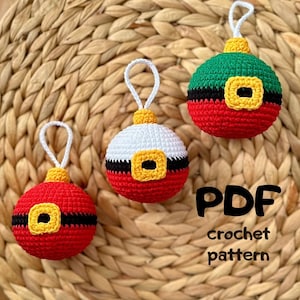 Christmas tree decorations PDF CROCHET PATTERN Christmas treetoy Christmas Baubles Set, Amigurumi Ornaments, Decor