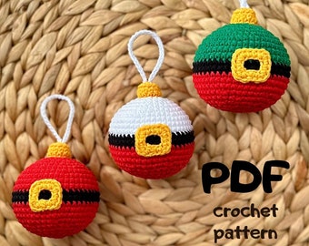 Christmas tree decorations PDF CROCHET PATTERN Christmas treetoy Christmas Baubles Set, Amigurumi Ornaments, Decor