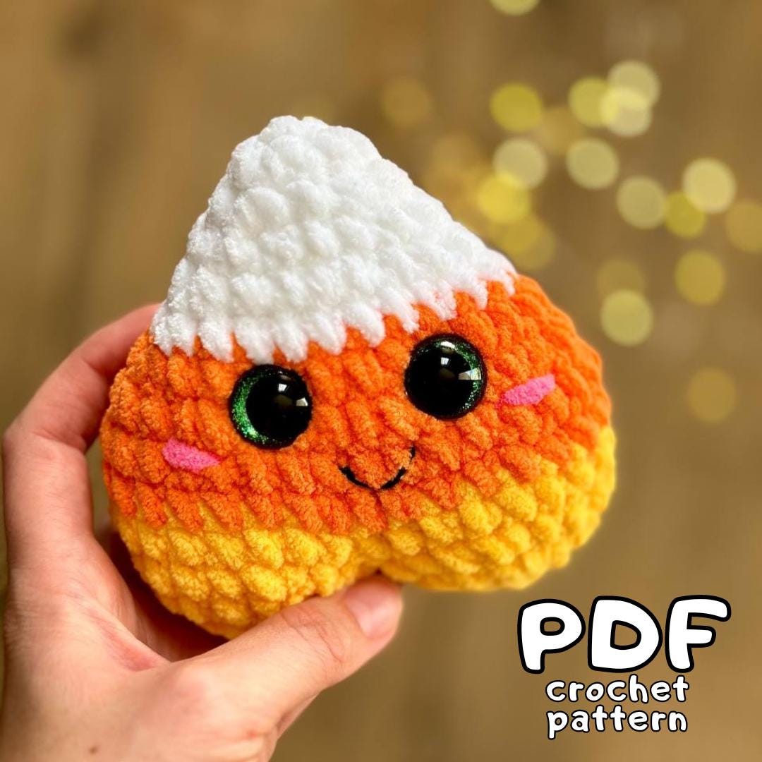 Candy Corn Crochet Pattern, Halloween Amigurumi Heart Decor (PDF ...