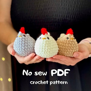 Plush Chicken Keychain Crochet pattern Amigurumi pattern Easy crochet cute chiken pattern Plushie For Beginners