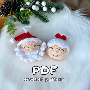 Adornos para árbol de Navidad pfd PATRÓN DE GANCHILLO Juguete para árbol de Navidad Adorno navideño, Adornos amigurumi, Decoración navideña