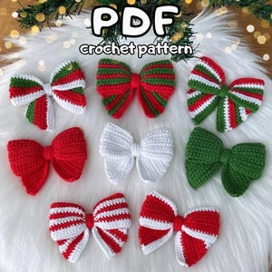 Christmas Crochet Bow tree decorations, Christmas treetoy,Amigurumi Ornaments