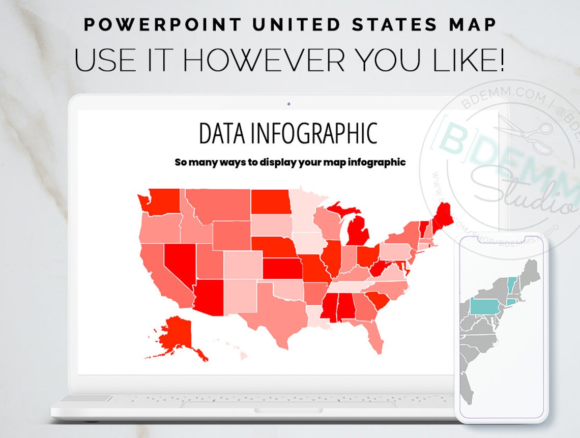 United States Map Powerpoint Template | Editable Template ...