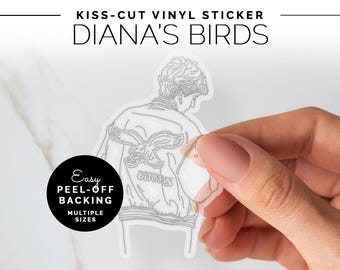 Princess Diana Birds Jacket Sticker | Philadelphia Football Varsity Jacket | Lady Diana Sticker | Philadelphia Sticker | Philly fan gift
