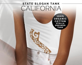 Golden State Women's Tank Top - 100% Organic Cotton, California-Inspired Design