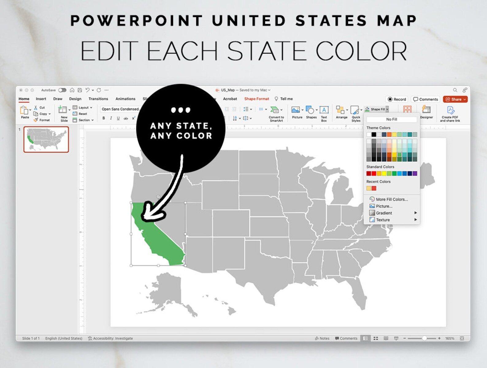 United States Map Powerpoint Template Editable Template Customizable Il 1588xN.5833391422 5zu8 