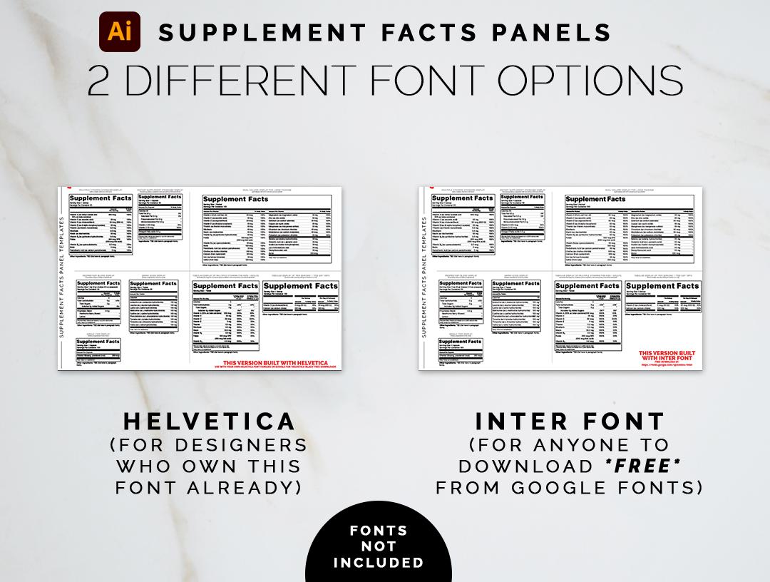 Supplement Facts Panel Template Bundle Editable Adobe Template Label Supplement Facts Panel Template Bundle Editable Adobe Template Label